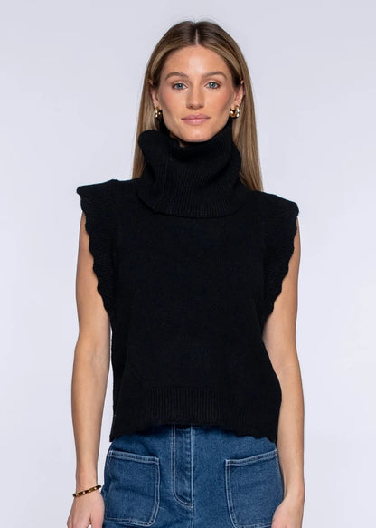 Heather Convertible Sweather in Black