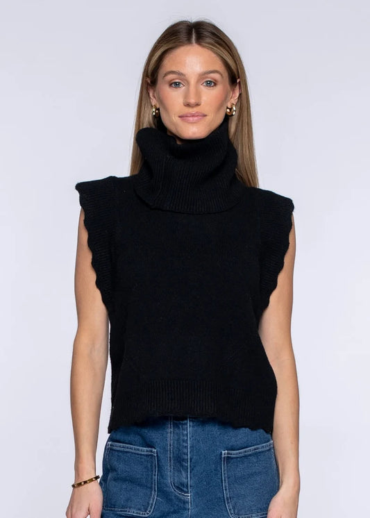 Heather Convertible Sweather in Black