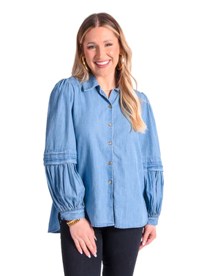 Chambray Oxford Top