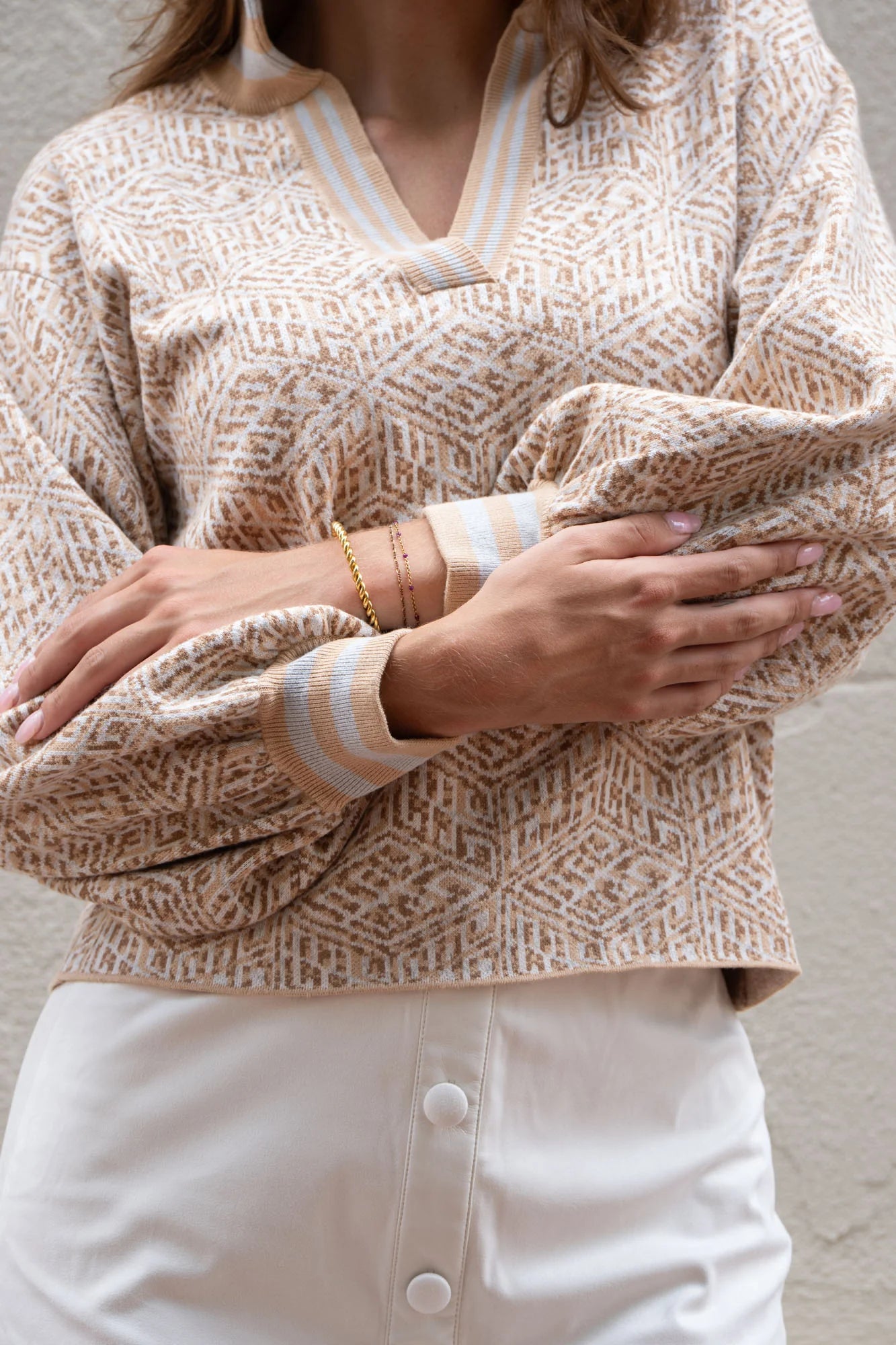 Lolli Sweater in Mosaic Monogram