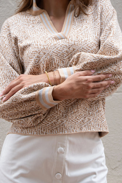 Lolli Sweater in Mosaic Monogram