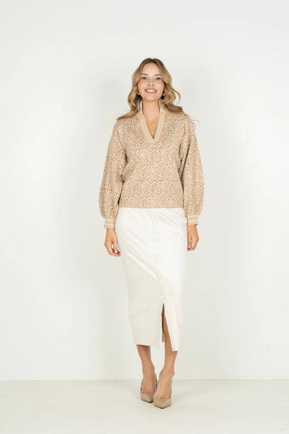 Lolli Sweater in Mosaic Monogram