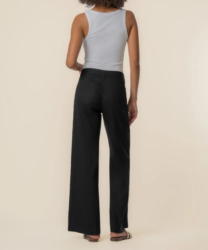 Meg Linen High Rise Wide Leg in Black