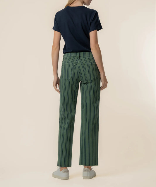 Charlotte Twill High Rise Wide Leg in Matcha Green