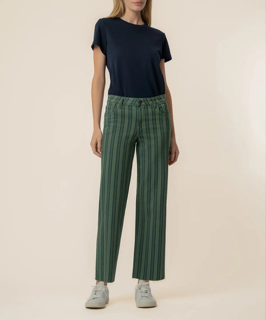 Charlotte Twill High Rise Wide Leg in Matcha Green
