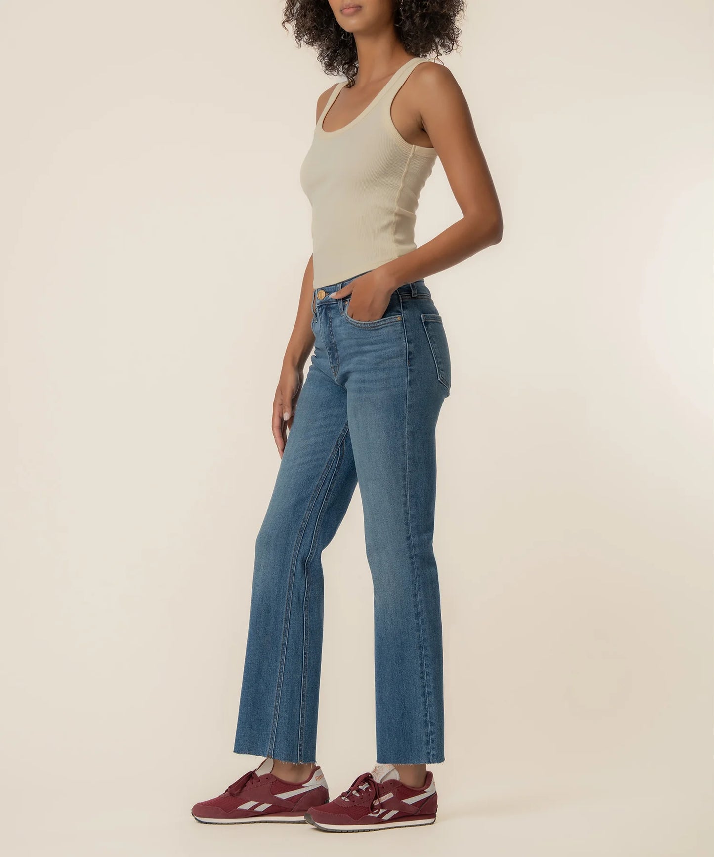 Kelsey High Rise Ankle Flare in Wonderful Wash