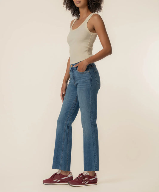 Kelsey High Rise Ankle Flare in Wonderful Wash