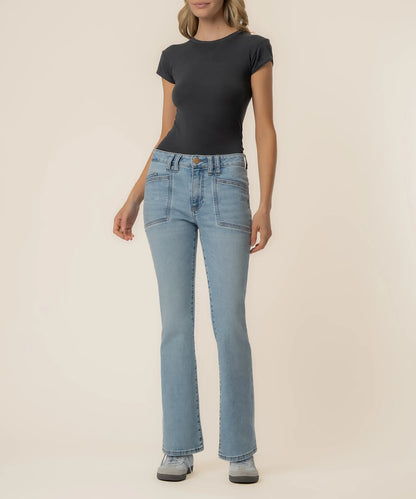 Kelsey High Rise Ankle Flare in Cure Wash