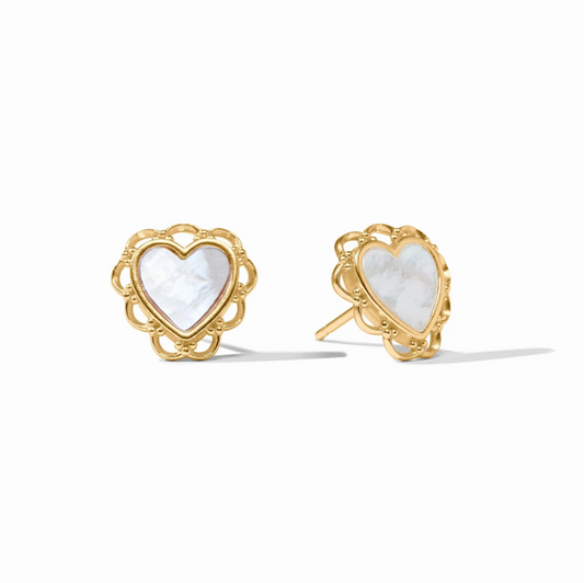 Lace Heart Stud MOP