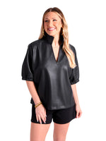 Faux Leather Poppy Top