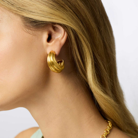 Portofino Statement Hoop in Gold