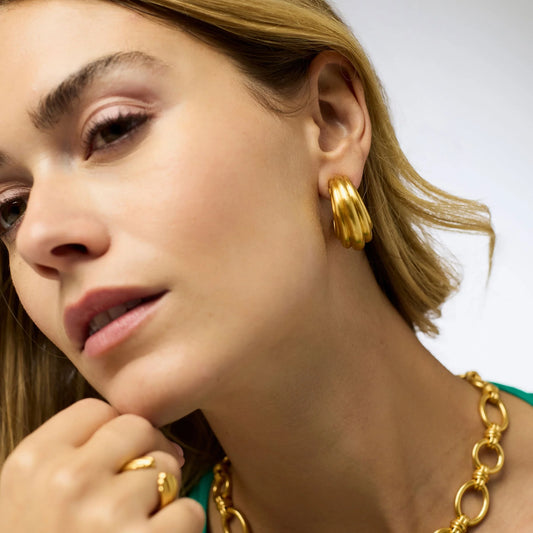 Portofino Statement Hoop in Gold