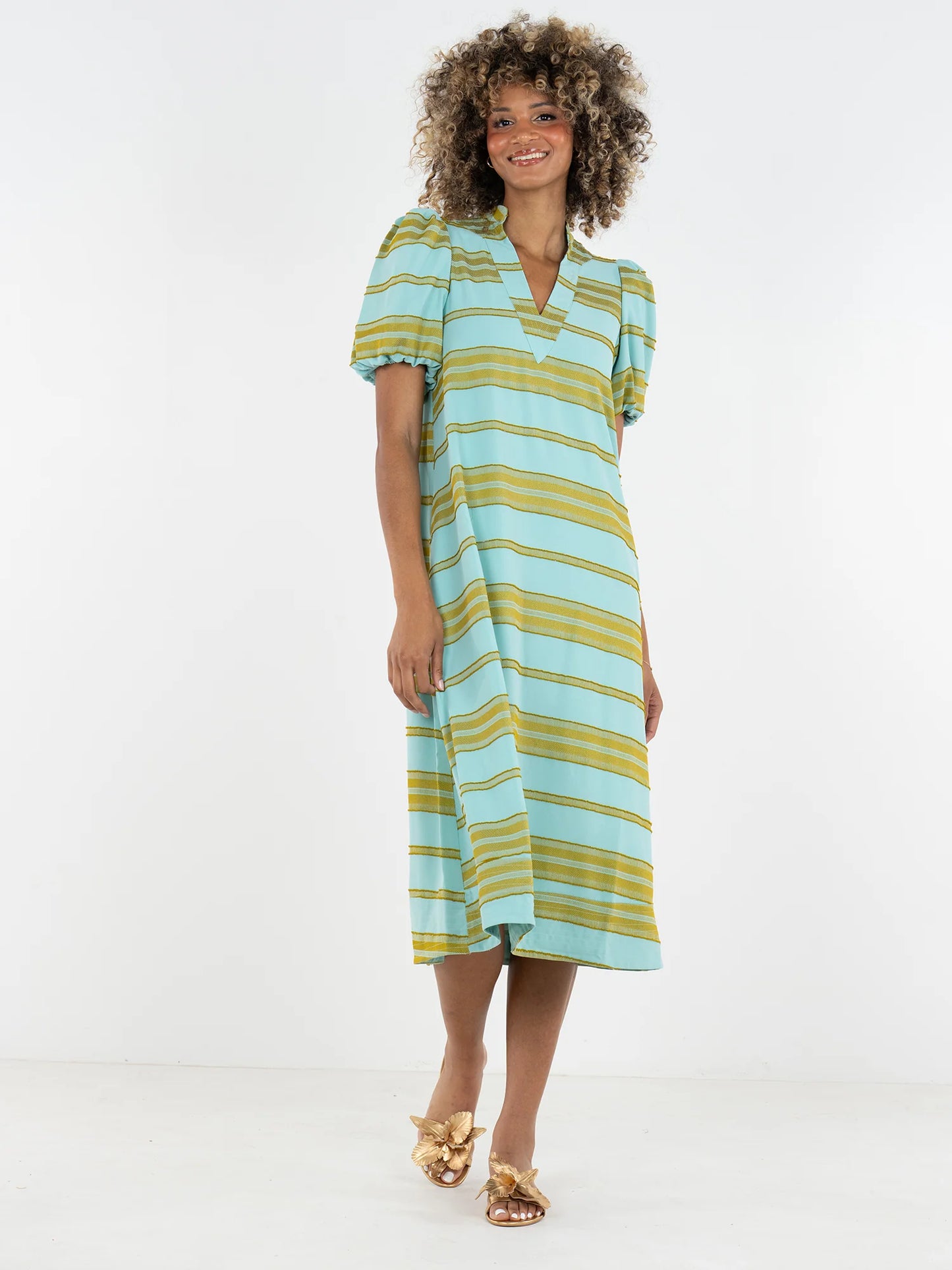 Hampton Dress in Fringe Stripe