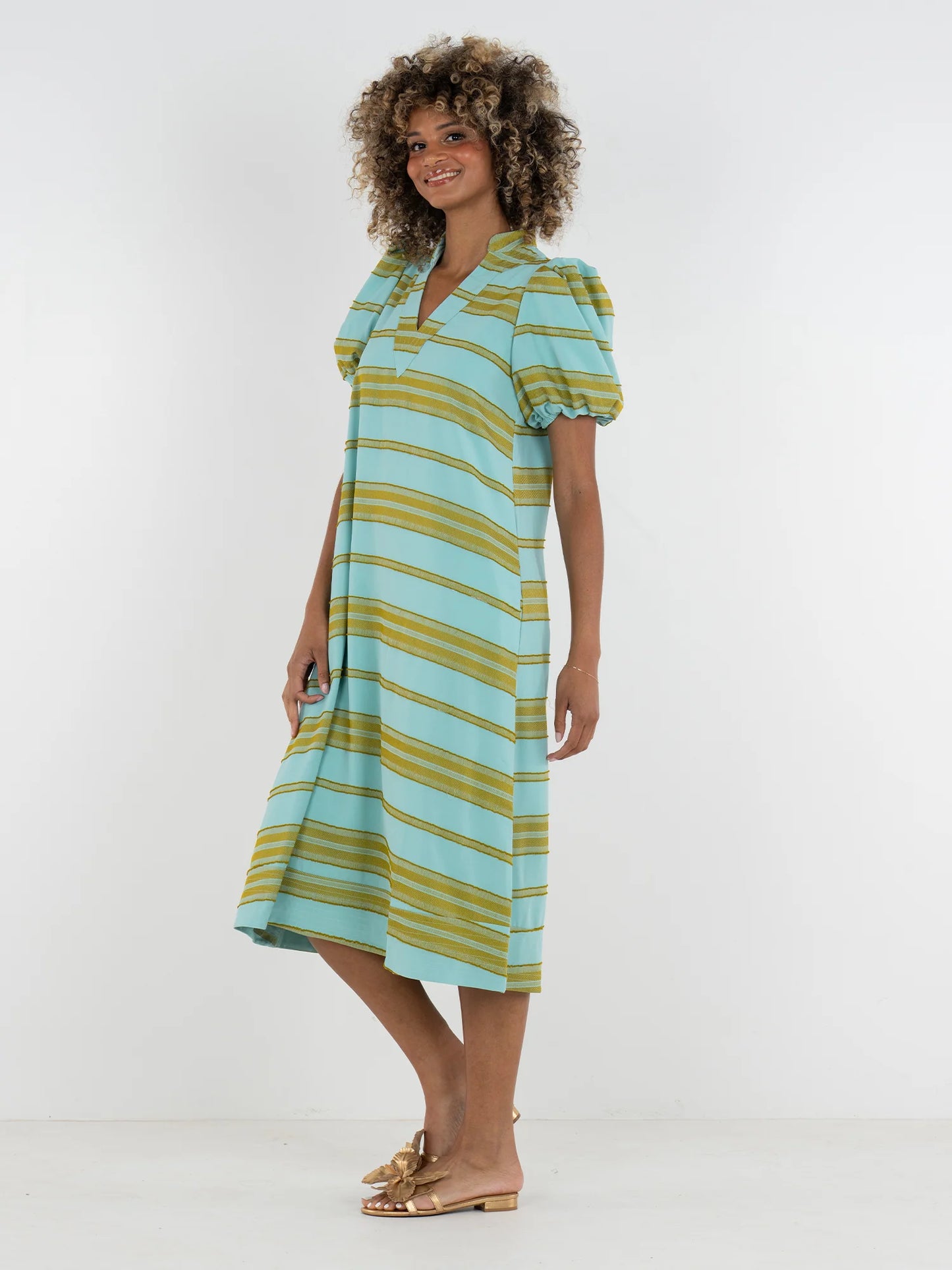 Hampton Dress in Fringe Stripe