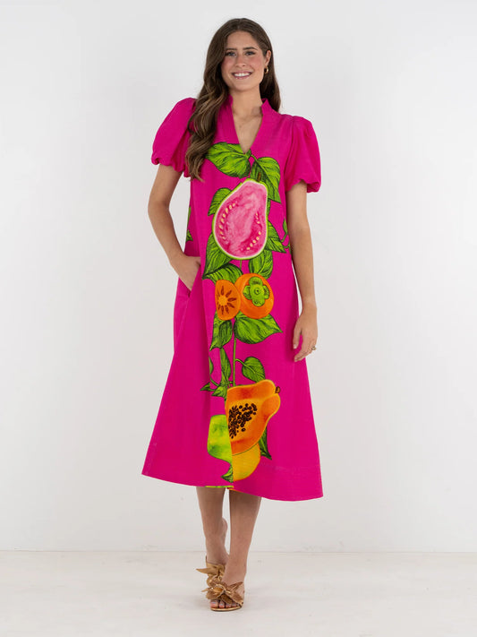 Hampton Dress in Papaya Vine