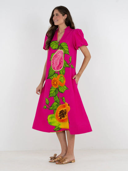 Hampton Dress in Papaya Vine