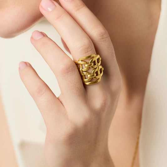 Sahara Statement Ring in Gold