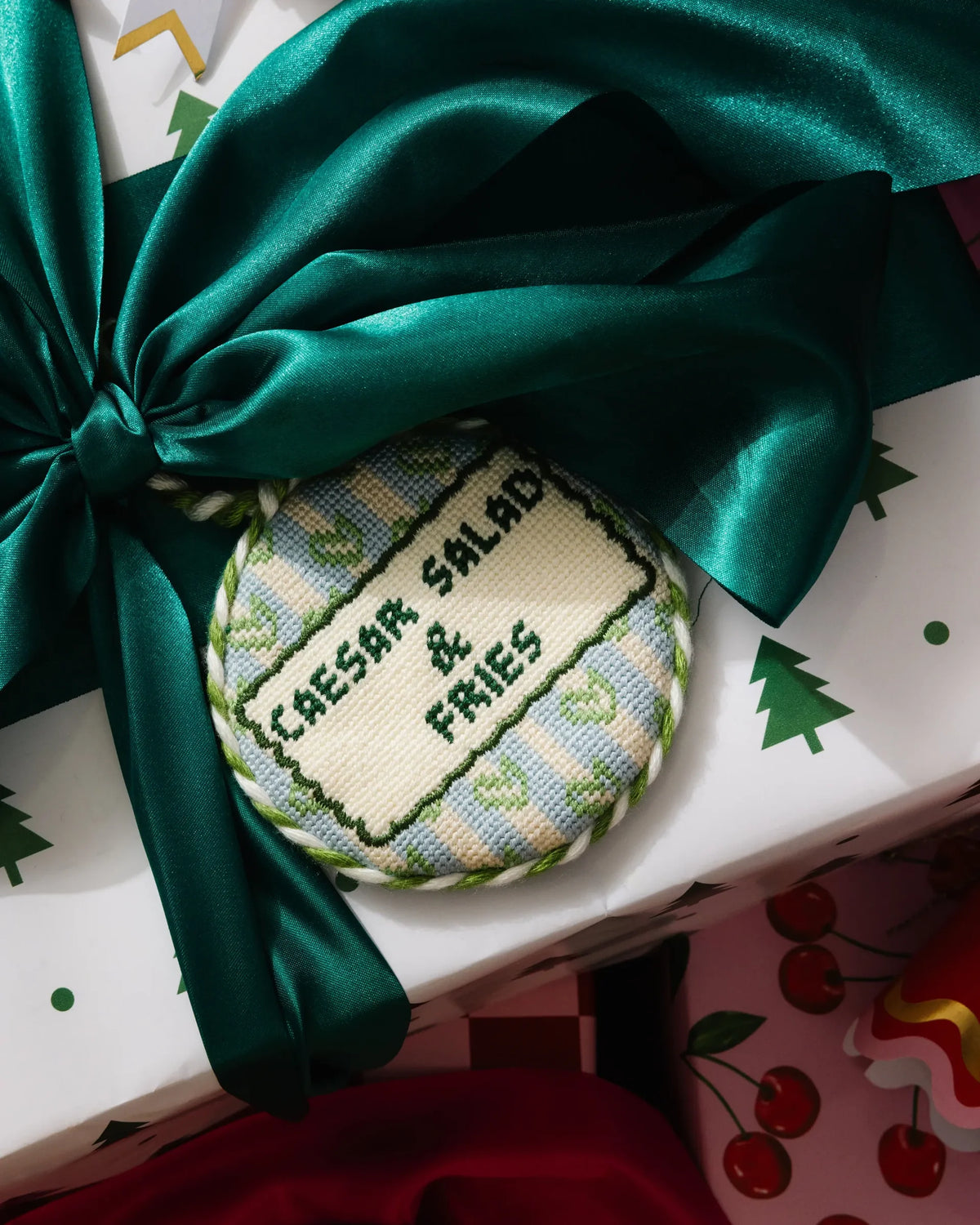 Needlepoint Ornament - Girl Dinner