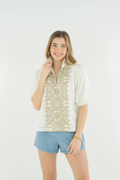 Poppy Top in Trellis