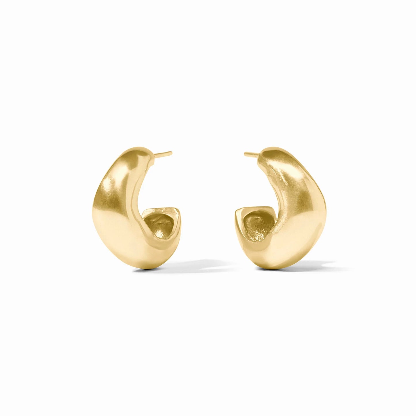 Wave Hoop Gold Earring Small