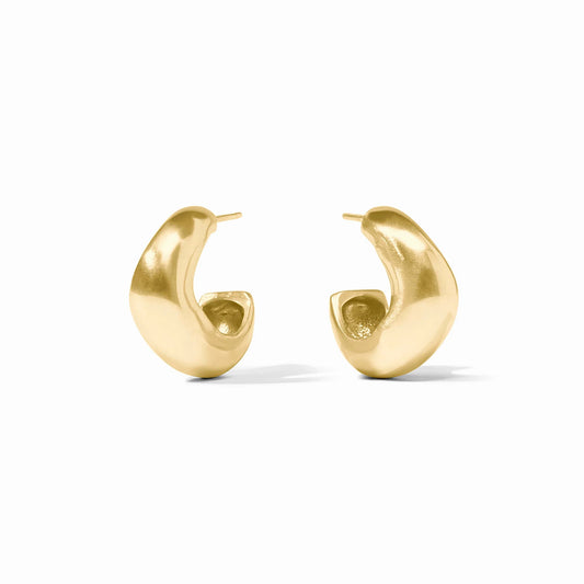 Wave Hoop Gold Earring Small