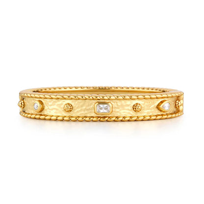 Gem Hinged Bangle - Clear Cubic Zirconia
