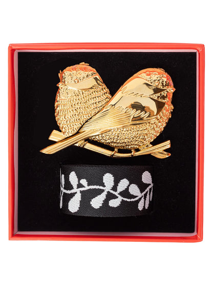 BIRDS Belt Buckle with Fern Belt Strap