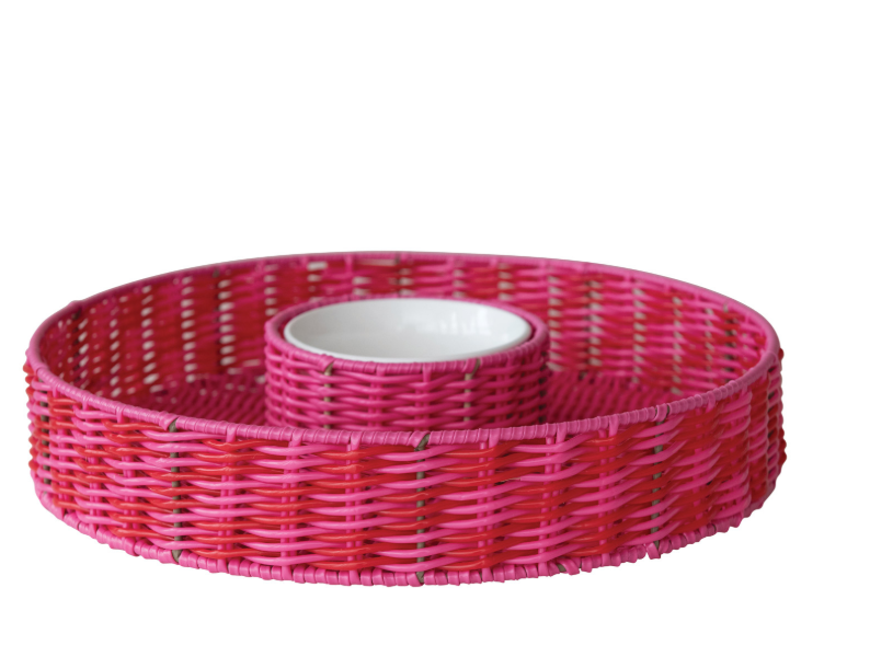 Pink Chip and Dip Bowl
