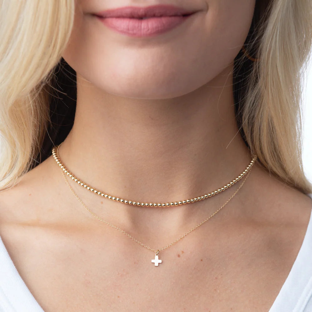 choker beaded - classic gold 3mm