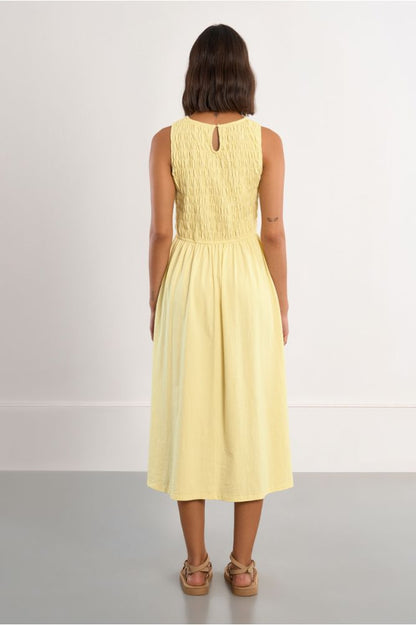 Yellow Cotton Smocked Dress