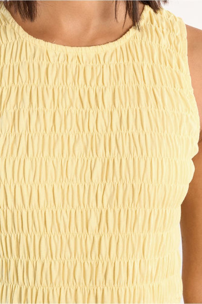 Yellow Cotton Smocked Dress