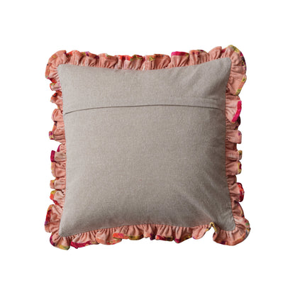 Velvet Printed Pillow w/ Floral Pattern