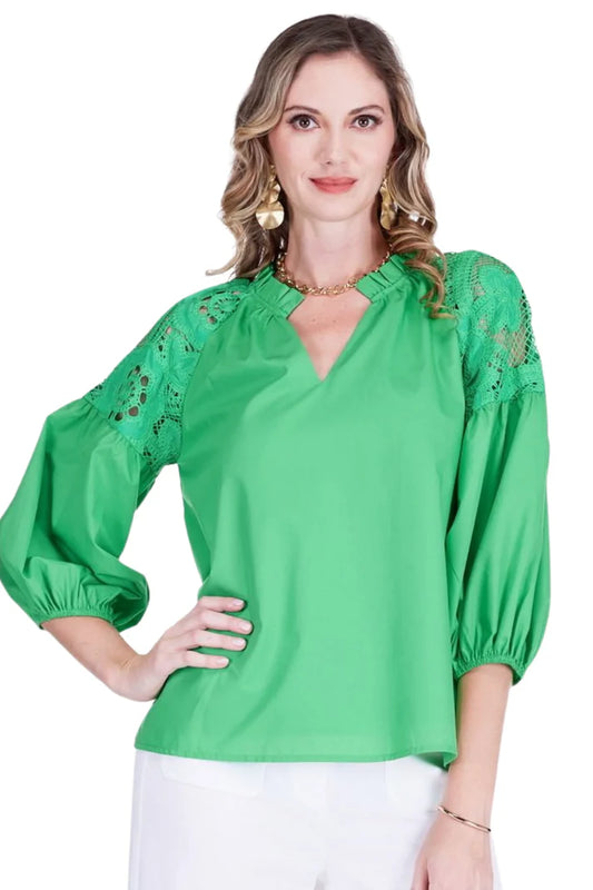 Trimmed Peasant Top