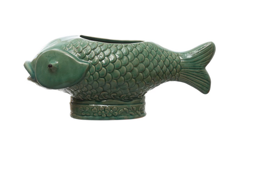 Stoneware Fish Planter