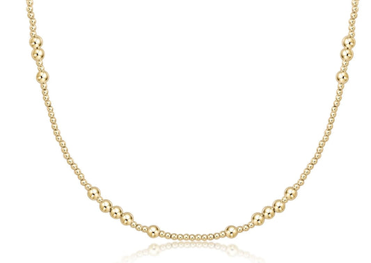 17" Choker Beaded Hope Unwritten Gold 4mm