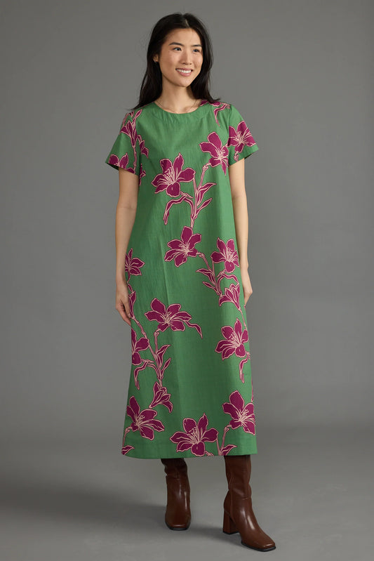 Ellie Dress in Verde Orchid