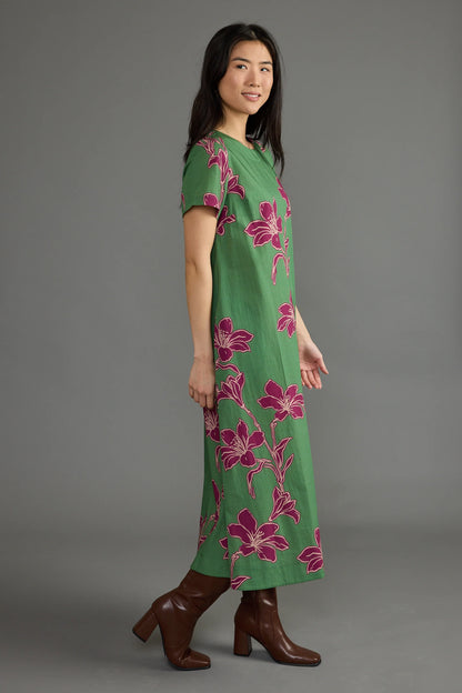 Ellie Dress in Verde Orchid