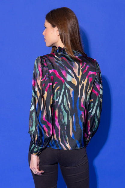 Pheobe Top in Prism Zebra