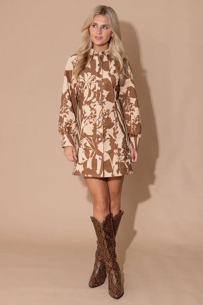 Harriet Dress in Sienna Shadow