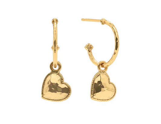 Love Hoop Earrings w/ Heart Charm