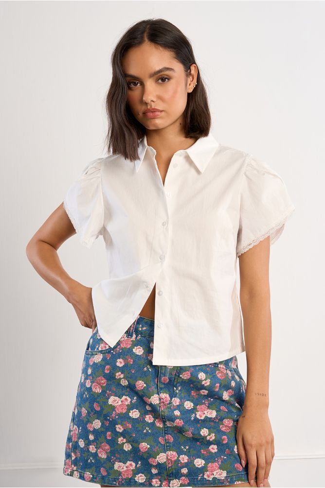 White Woven Top