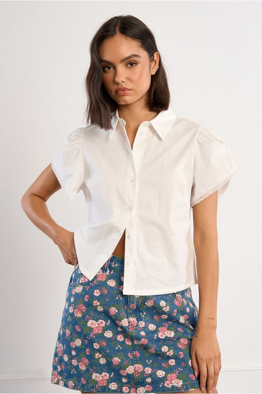 White Woven Top